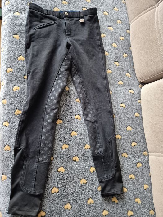 Spodnie do jazdy konnej z lejem silikonowym 146-152 cm