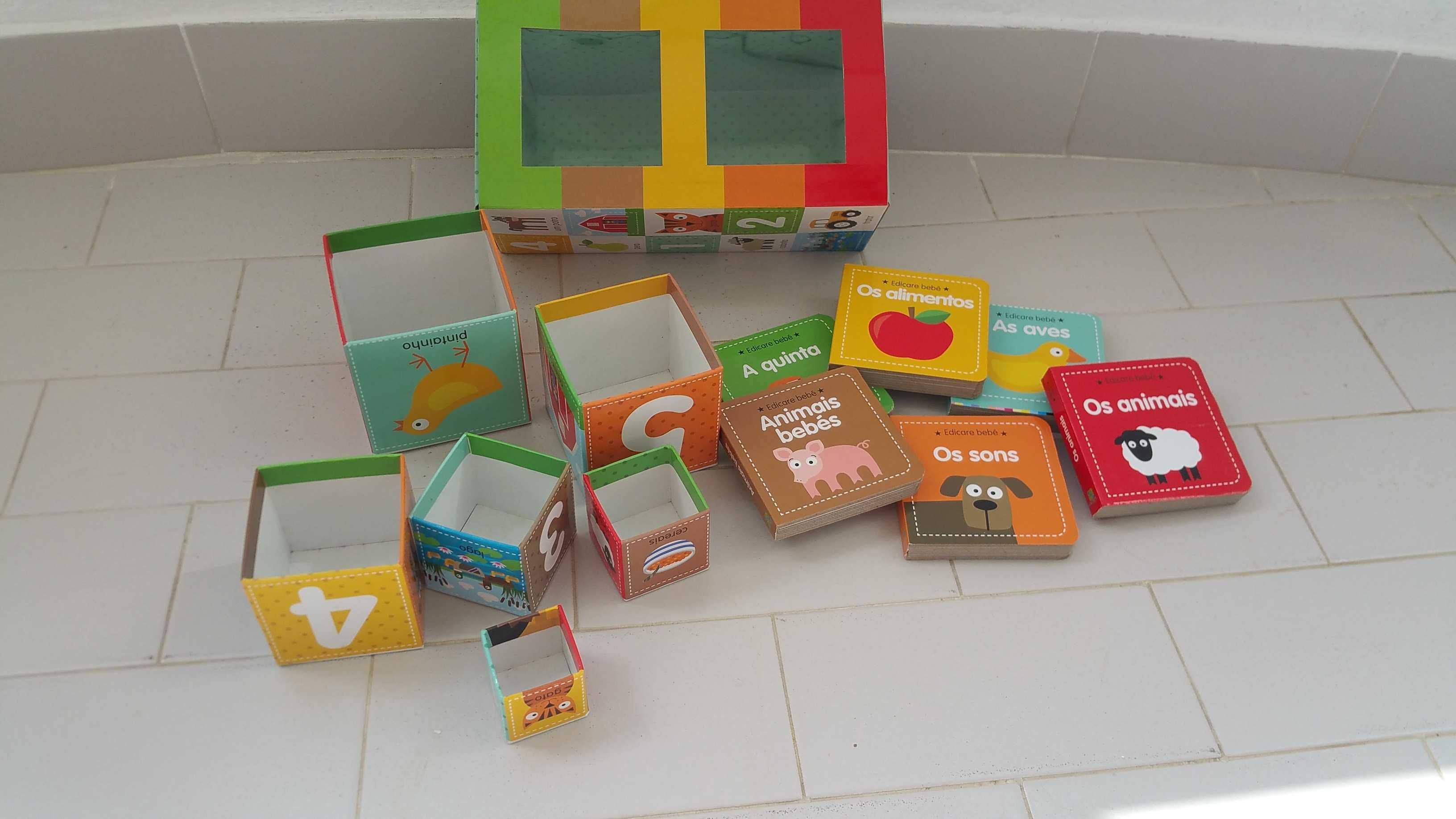 "A Quinta"- livros de cartão e cubos de empilhar