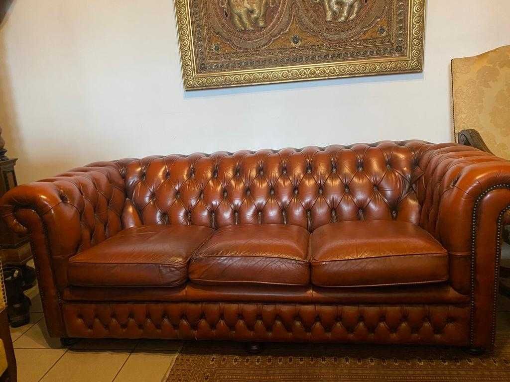 Komplet Chesterfield, sofa dwuosobowa + trzyosobowa, Zachodnia Europa