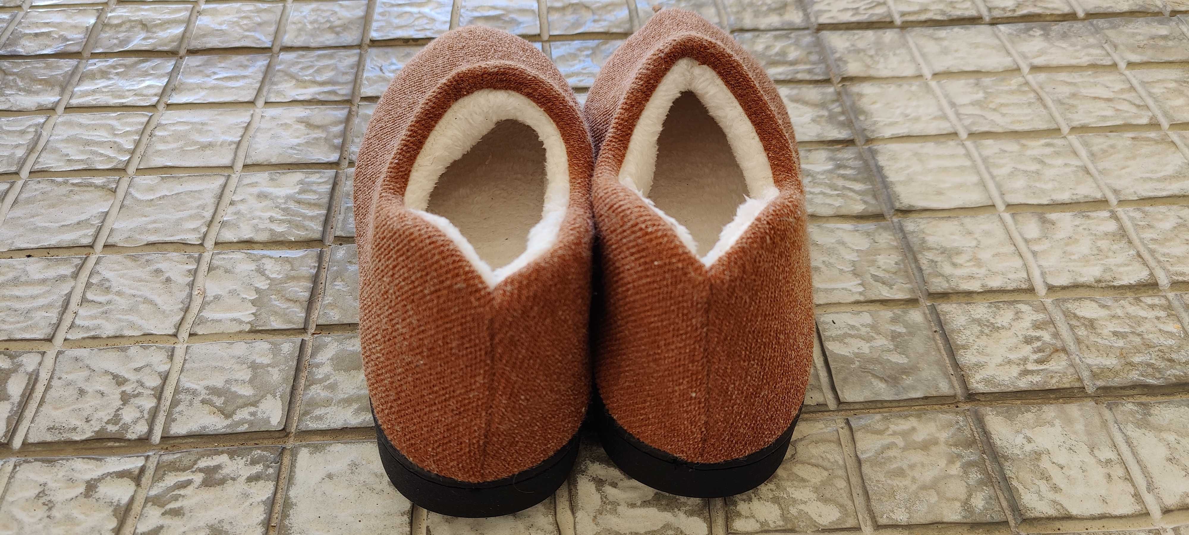 Pantufas quentes castanho Inverno tamanho 43 (unissexo)