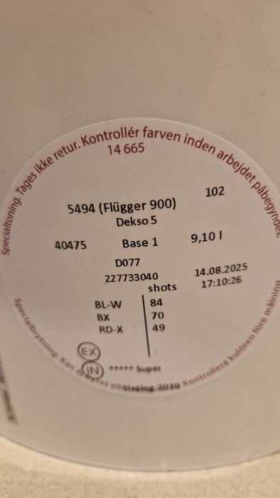 Farba Flugger Dekso 5, kolor szary 5494  ok. 5 litrów
