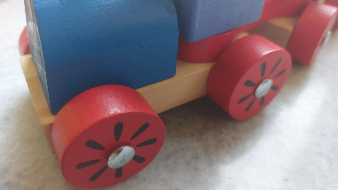 Play tive kolejka drewniana pociąg drewniany lidl puzzle
