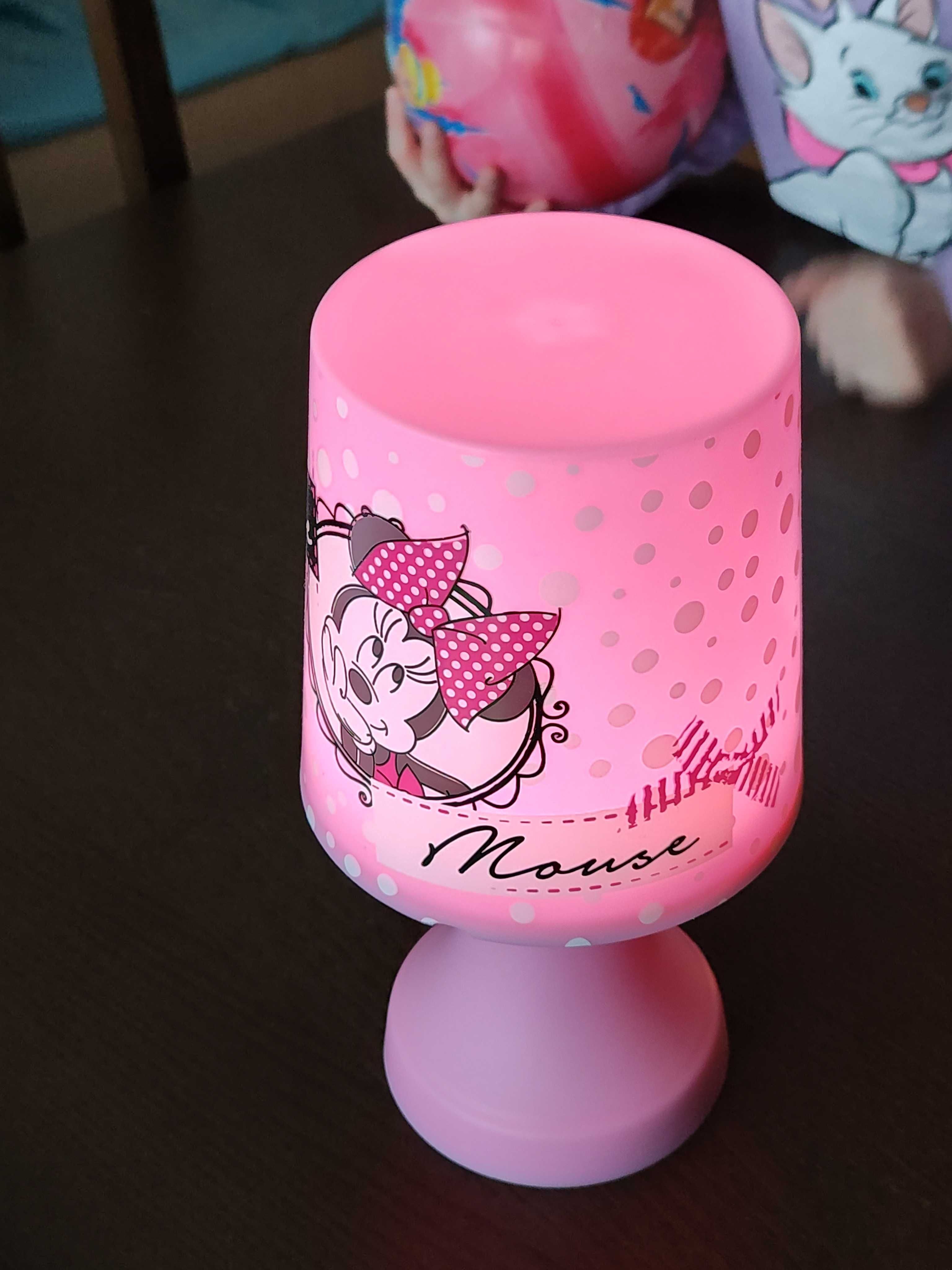 Lampka różowa dla dziecka, nocna z motywem Minnie Mouse (Disney)