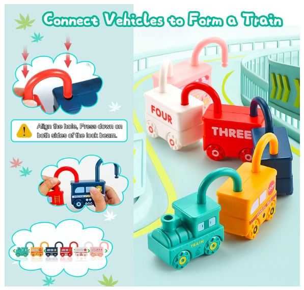 Zabawka edukacyjna, pociąg z kluczami do dopasowania
