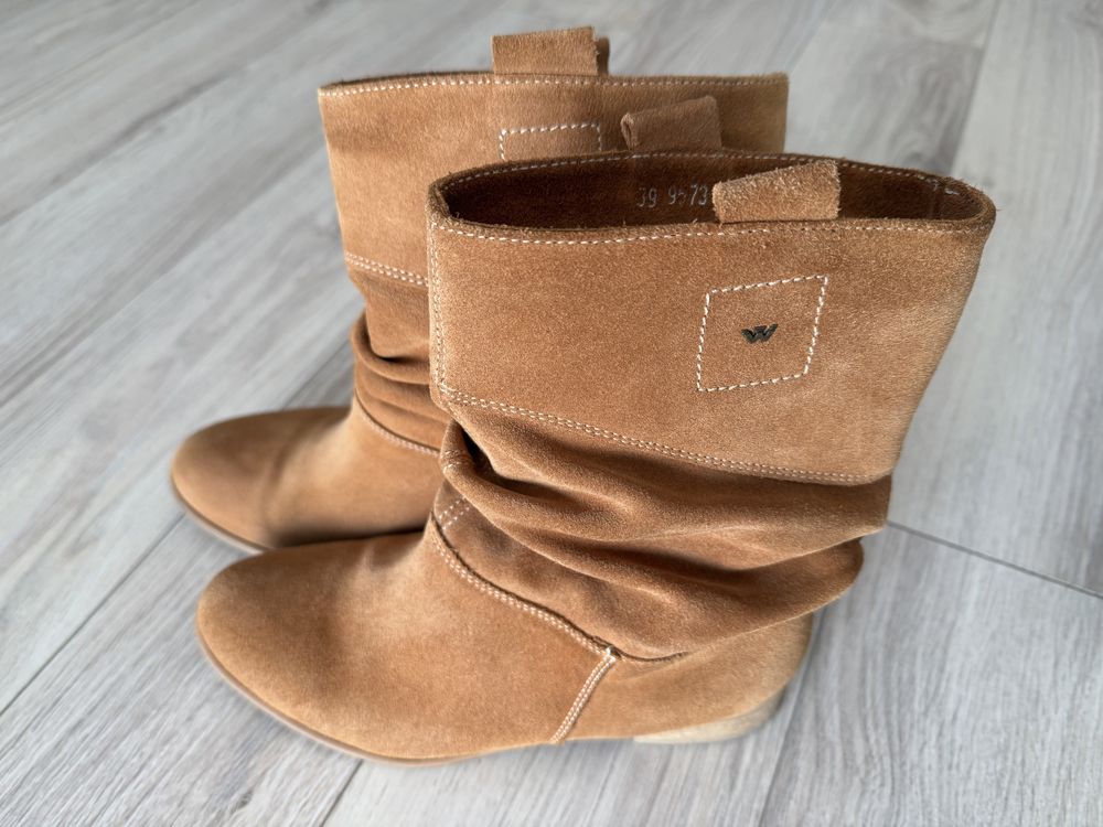 Botki Wojas zamszowe j.brąz 39 jak nowe