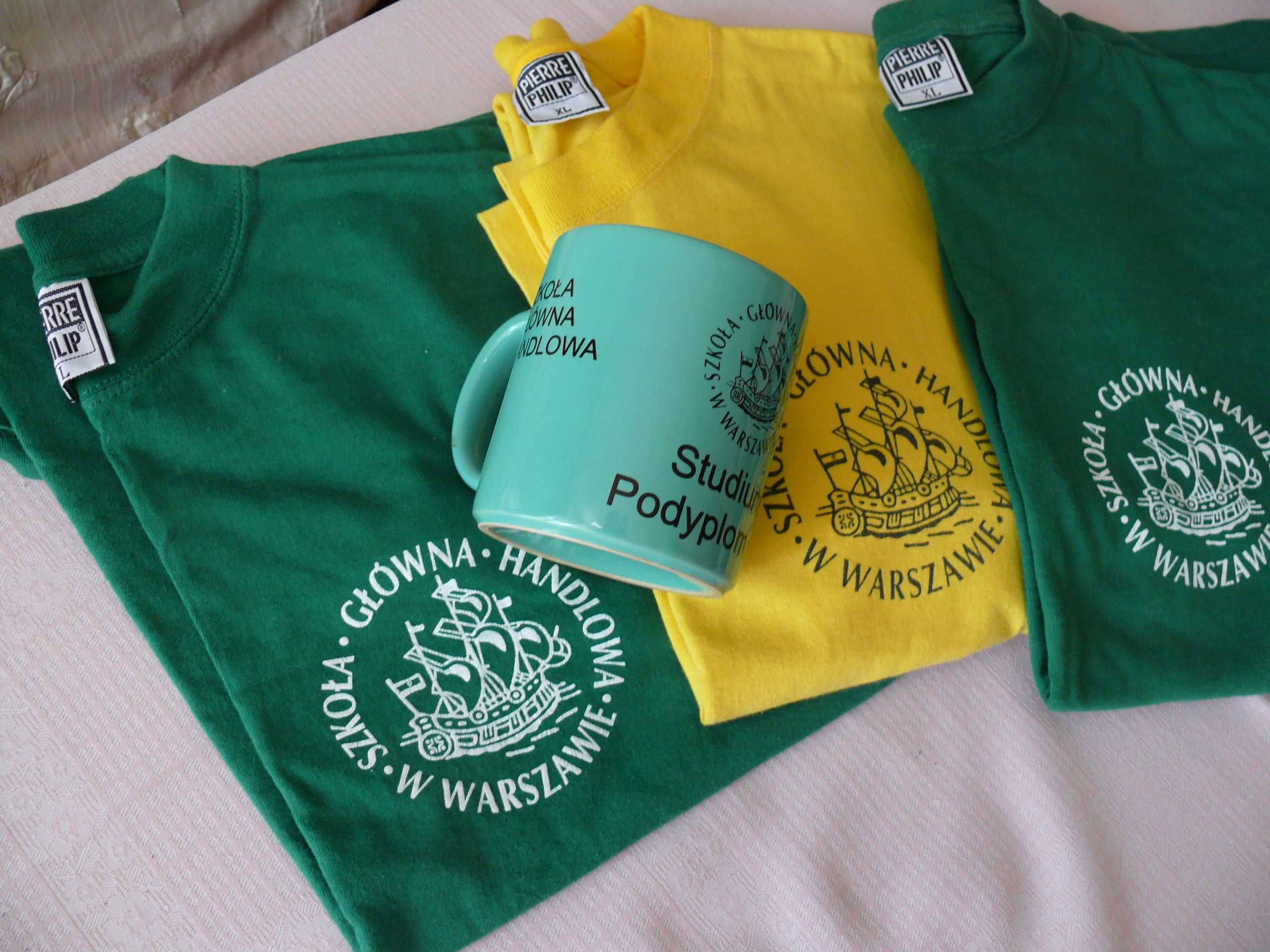 kolekcja SGH 3 nowe t-shirty i kubek z logo Szkoły Głównej Handlowej
