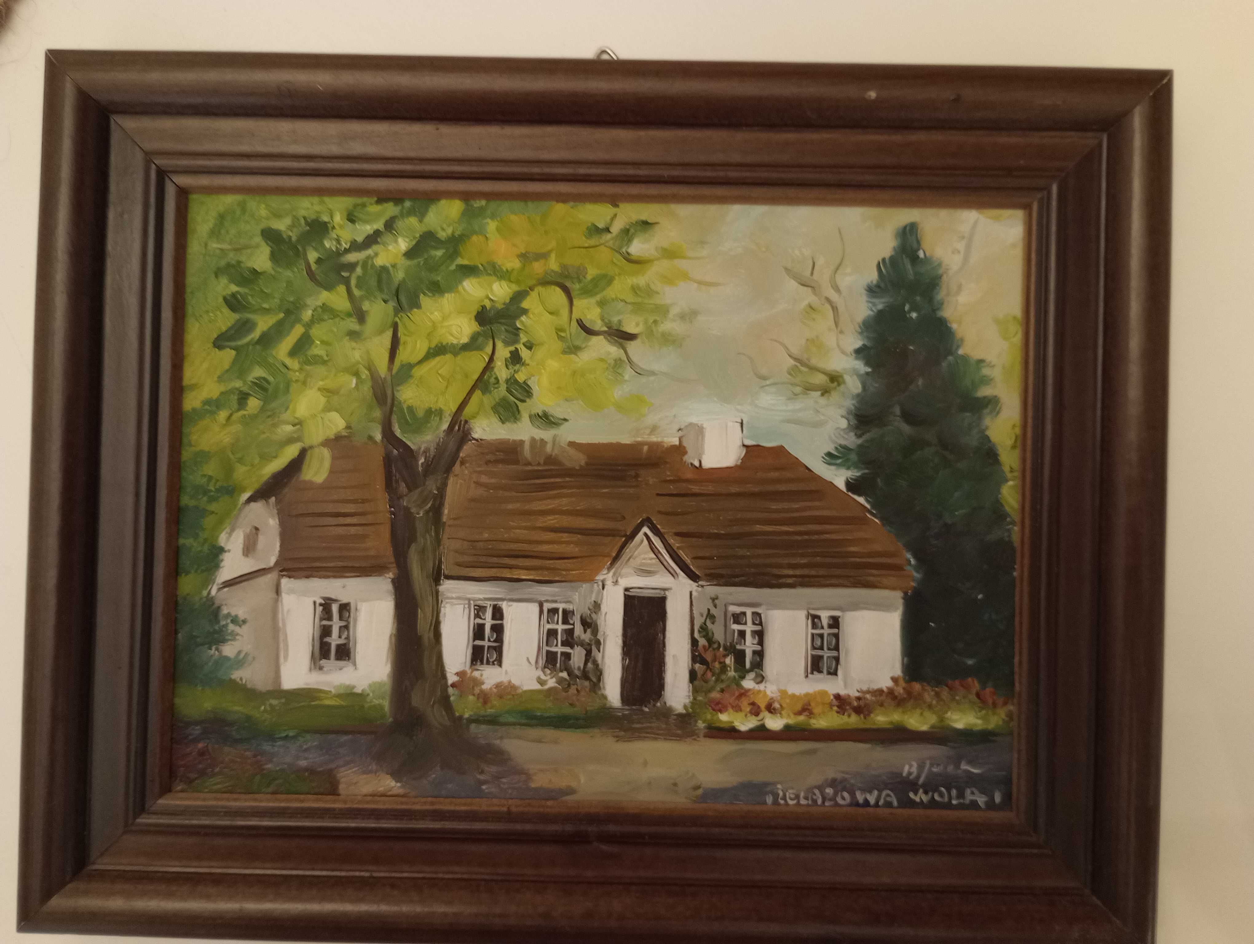 Żelazowa Wola, mały, uroczy obrazek, olej na płótnie.