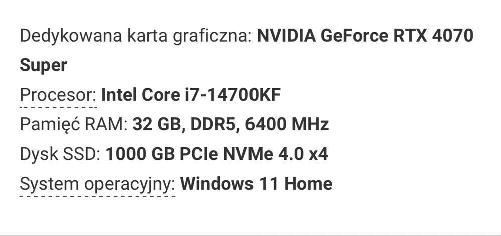 Komputer stacjonarny gamingowy