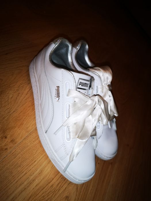 Oryginalne nowe buty Puma 38,5 białe kokardki sznurówki