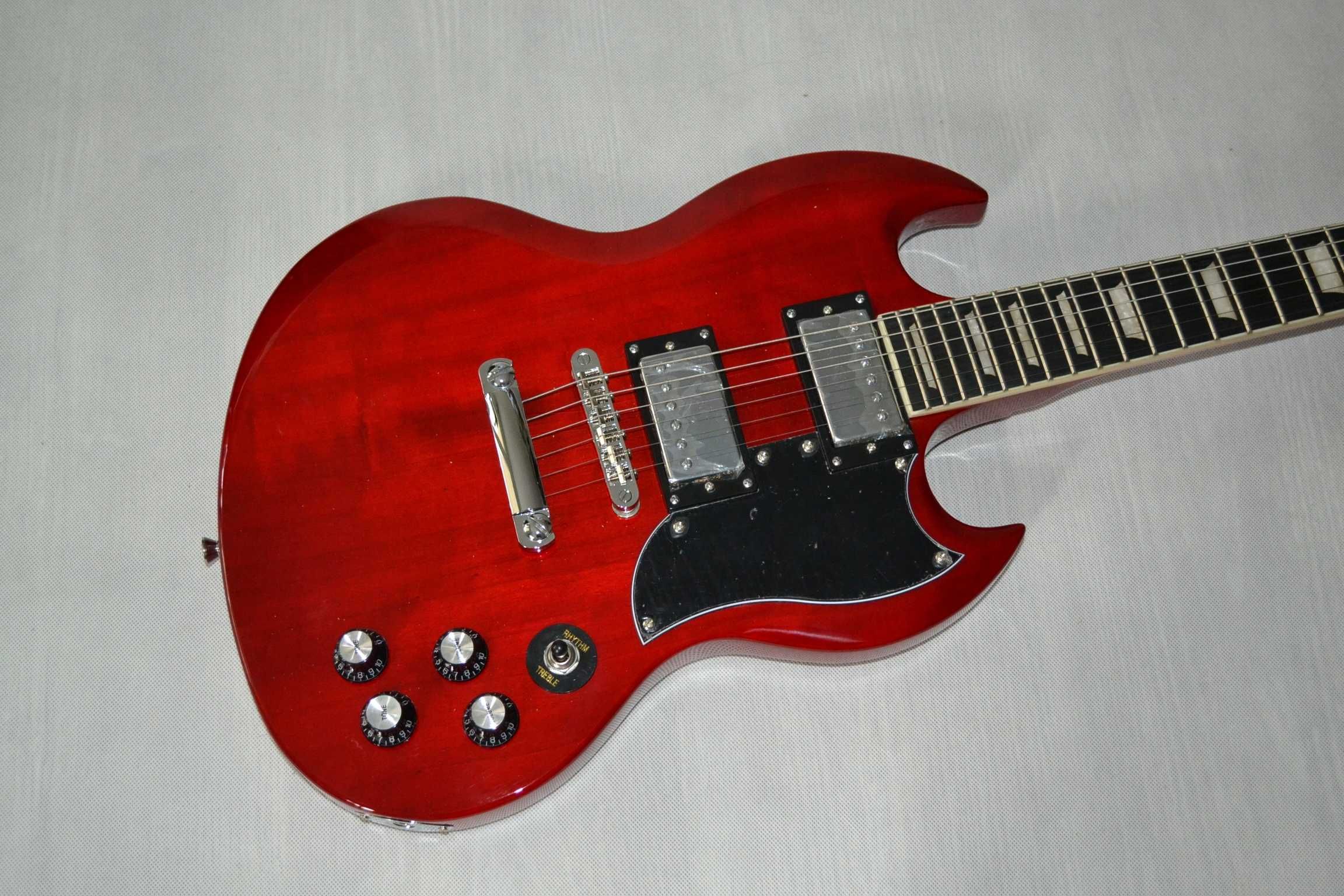 Harley Benton DC-580 CHERRY nowa gitara elektryczna SG - ustawiona!