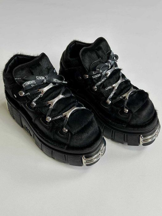VETEMENTS New Rock Horse Hair кросівки черные кроссовки платформа 43