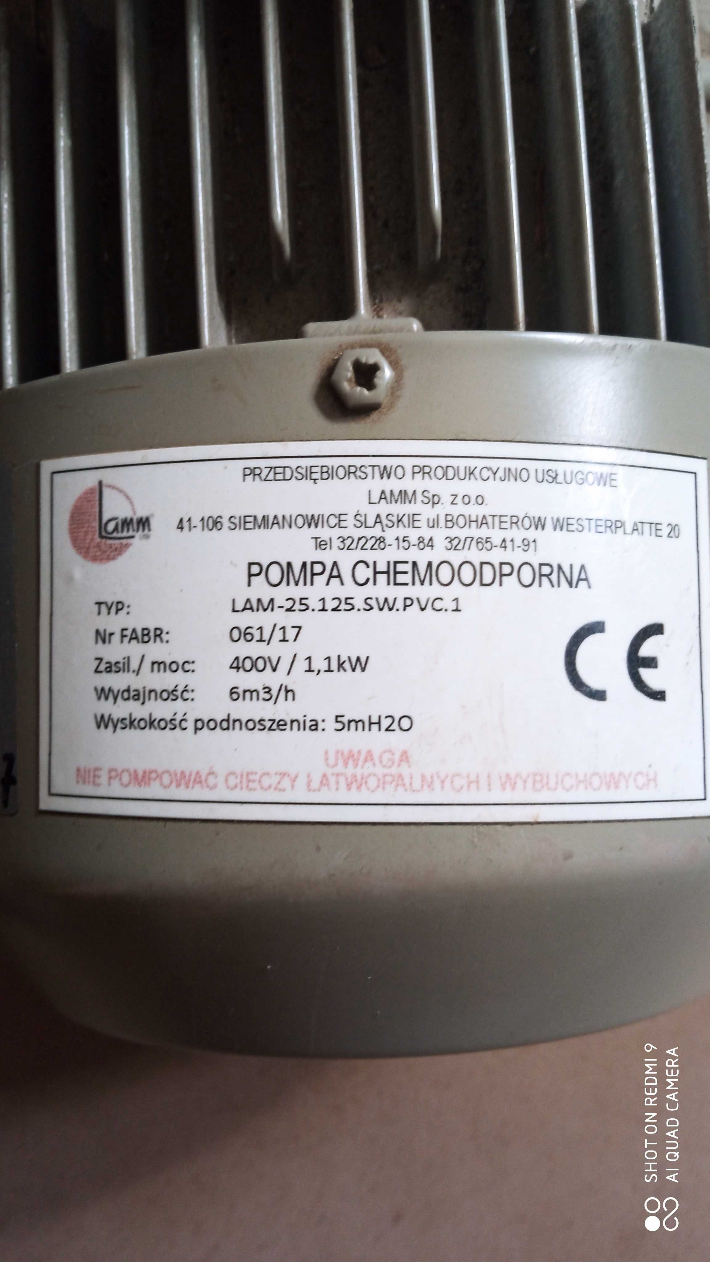 Pompa chemoodporna