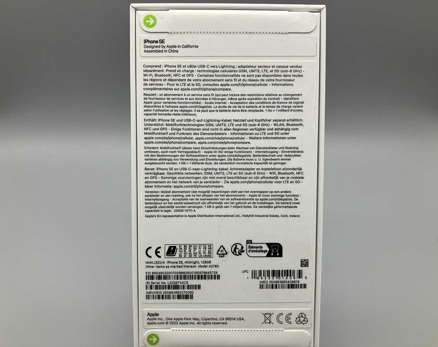 Iphone SE 2022 128Gb Midnight Model A2783 Neverlock NEW