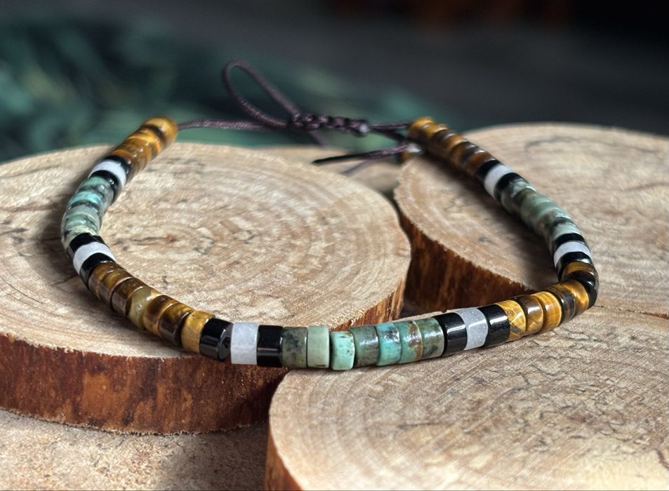 Tiger eye bransoletka kamien naturalny turkus afrykanski
