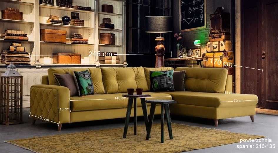 Narożnik ,Kanapa MALIBU funkcja spania 2 pojemniki PRODUCENT,NOWOŚĆ