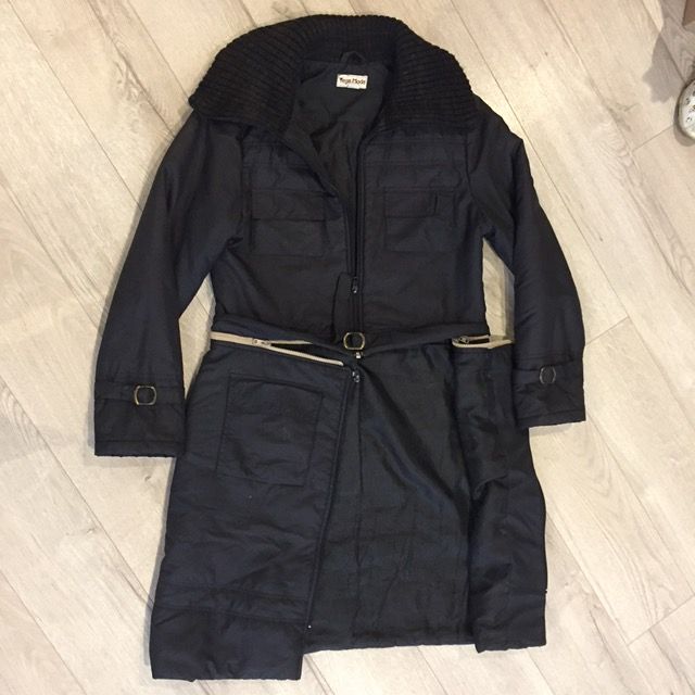 Пальто женское черное осень весна размер XL