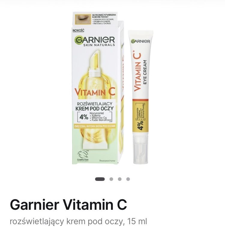 Kremy po oczy- garnier z witaminą C oraz Hagi krem przeciwzmarczkowy