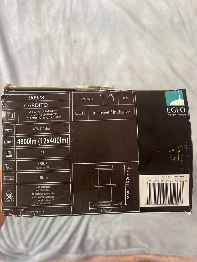 EGLO 90928 - LED Krzystałowa lampa wisząca CARDITO