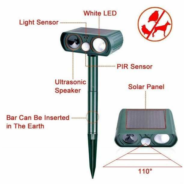 odstraszasz ogrodowy dla zwierząt solarny