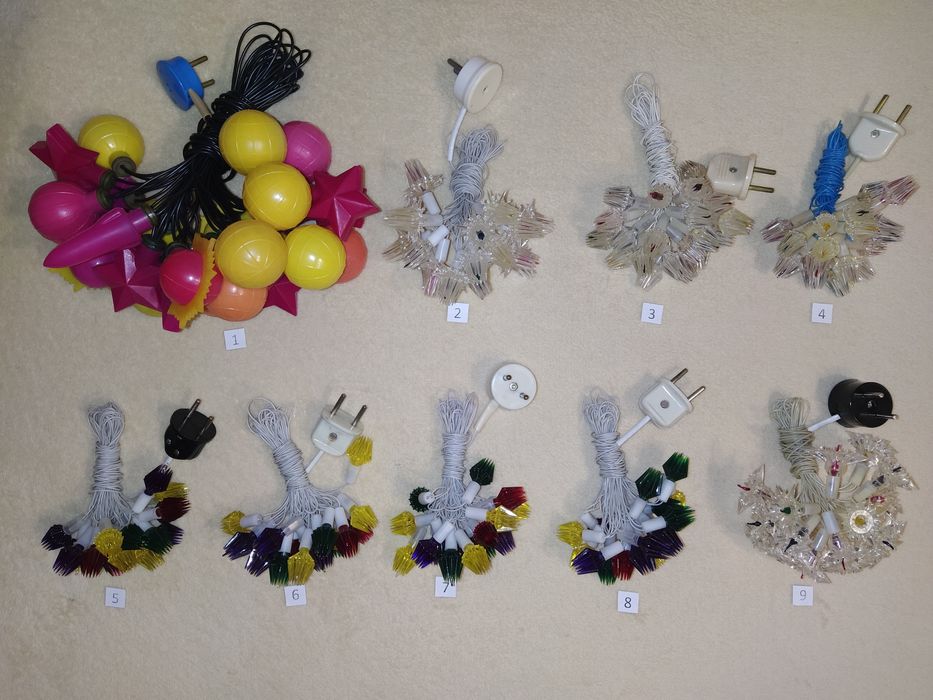 Гірлянда стара радянська СРСР СССР гірлянда спектр космос хрустальна