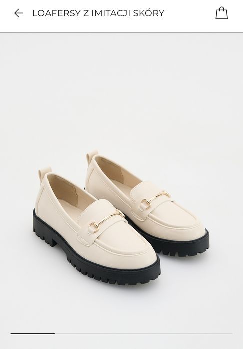 Półbuty loafersy z imitacji skóry Reserved r.39