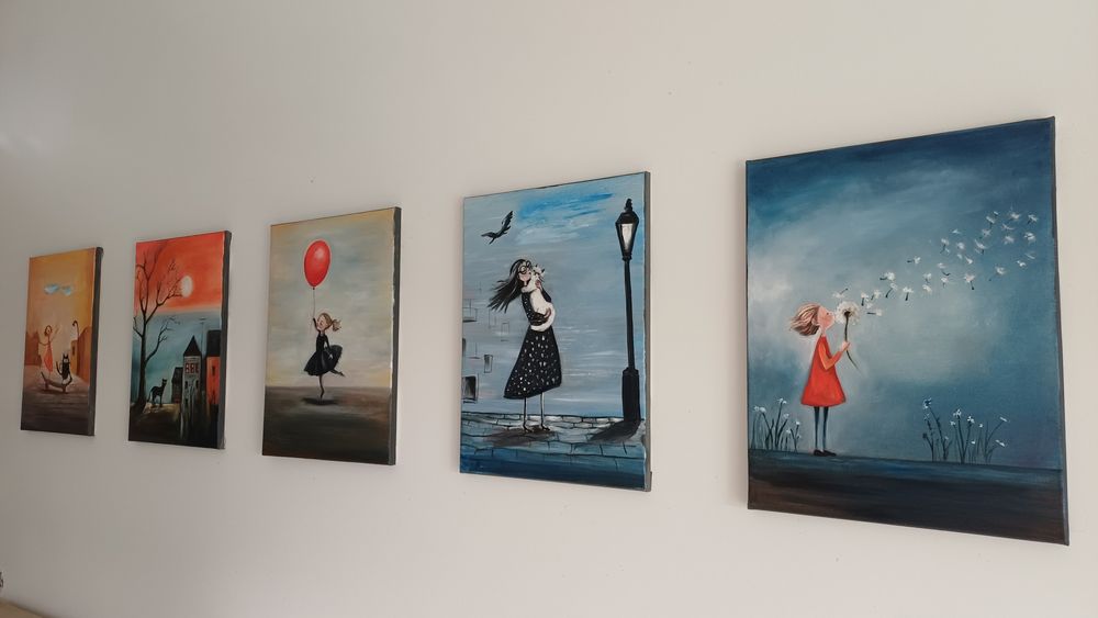 Obraz Olejny 30x40 Seria ,,Moments"Prezent Święta Ozdoby Ręcznie Malow