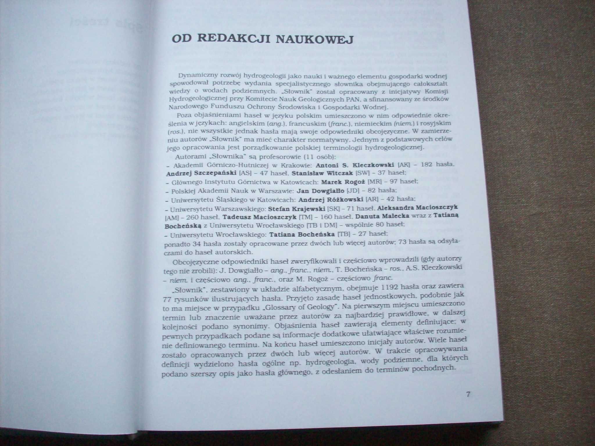 Słownik hydrogeologiczny, 1997.