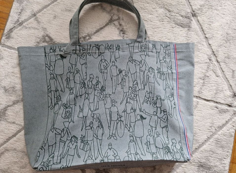 MATERIAŁOWA torba na zakupy/ podróż 100 % recykling/ FRANCJA