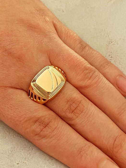 Позолочена Чоловіча Печатка "Орнамент" (Різні Моделі). Позолота