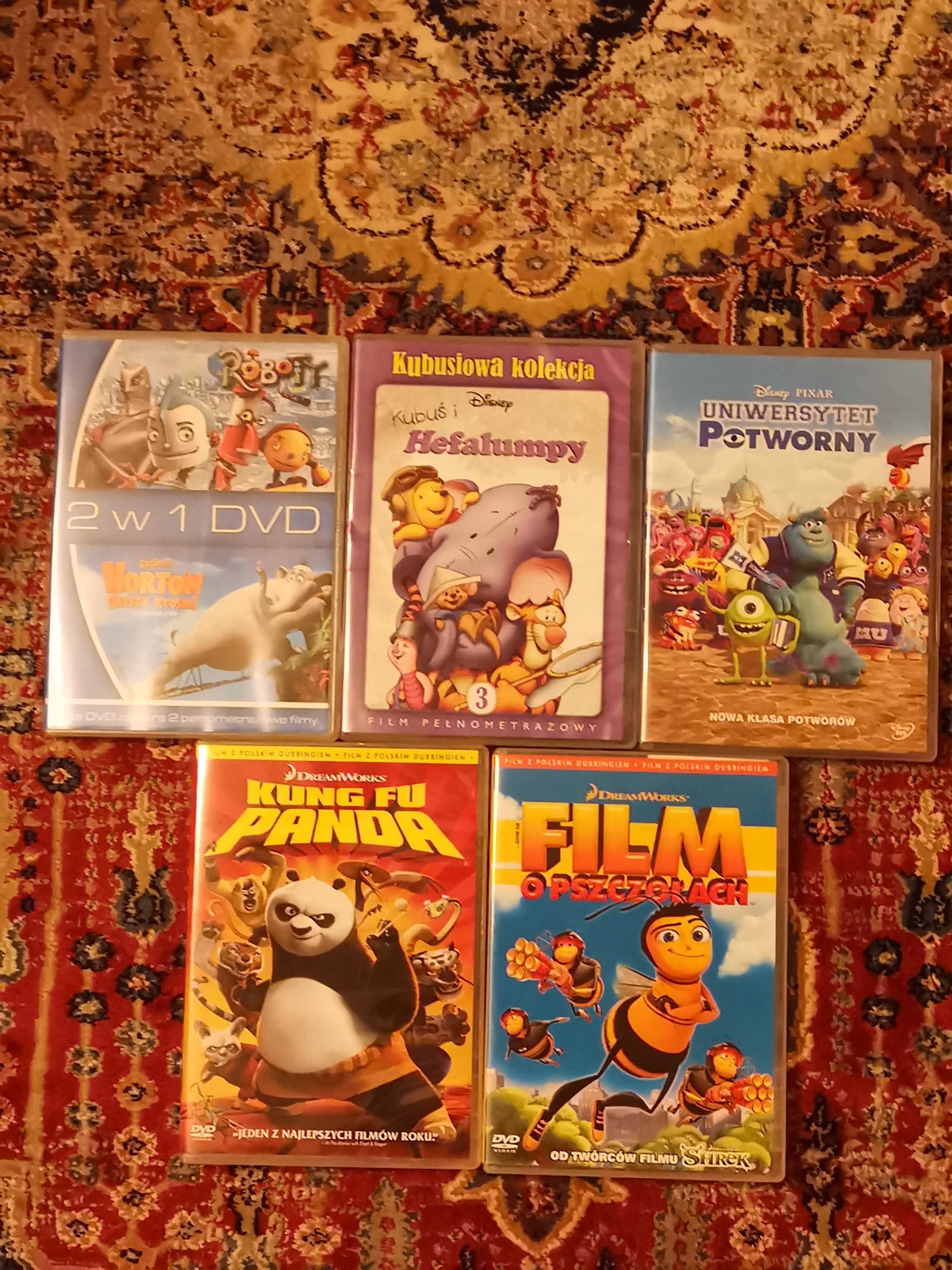 Kolekcja bajek 5 DVD Kubuś Horton Roboty Kung fu Panda Bajki Disney