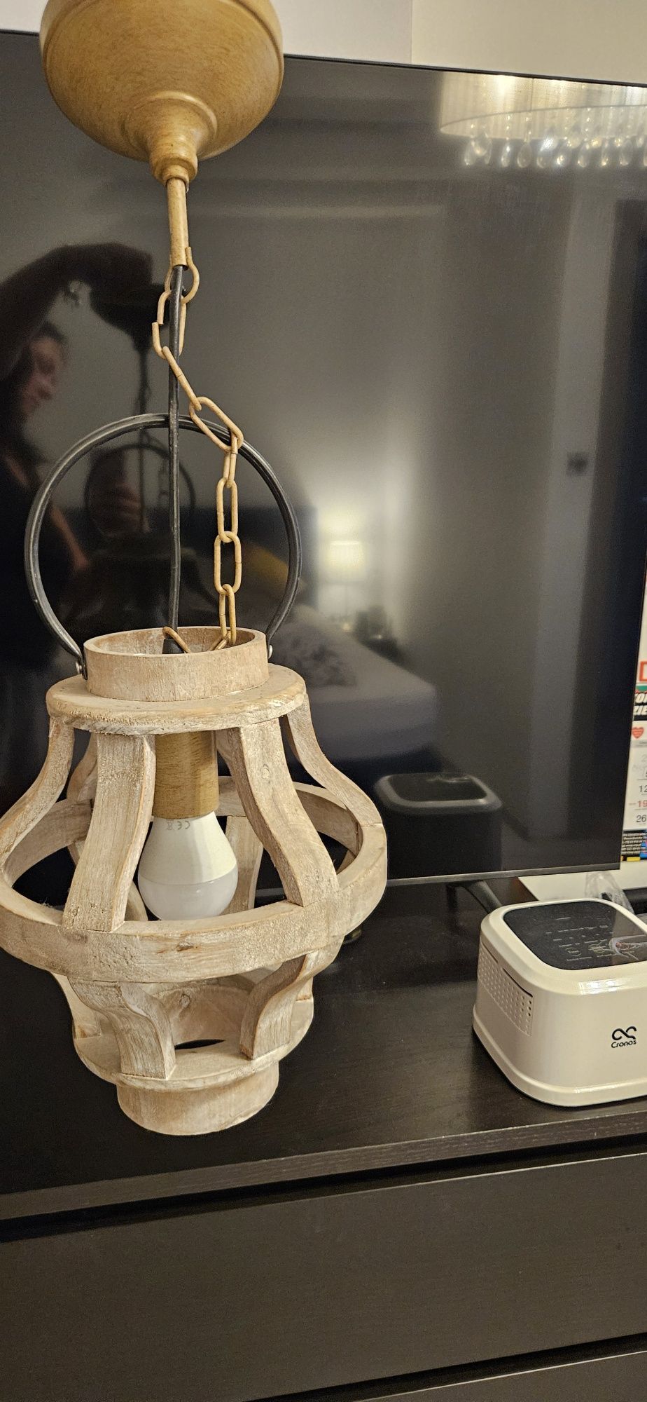 Lampa stylizowana bielona