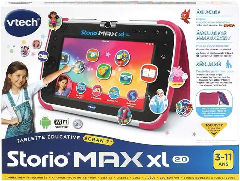 VTech Tablet Storio Max XL 2. różowy – 7 cali – wersja francuska