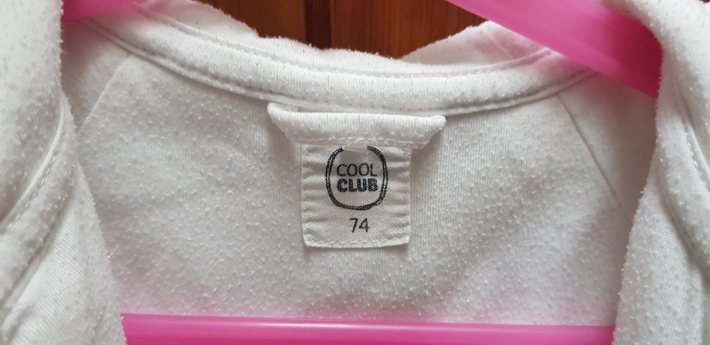 Bluza biała z uszami kotek 74