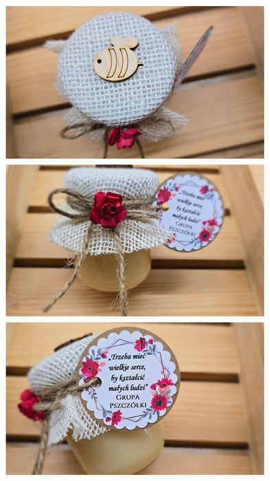 Podziękowania miód, 40,80,130 ml, Chrzest,komunia,ślub wysyłka