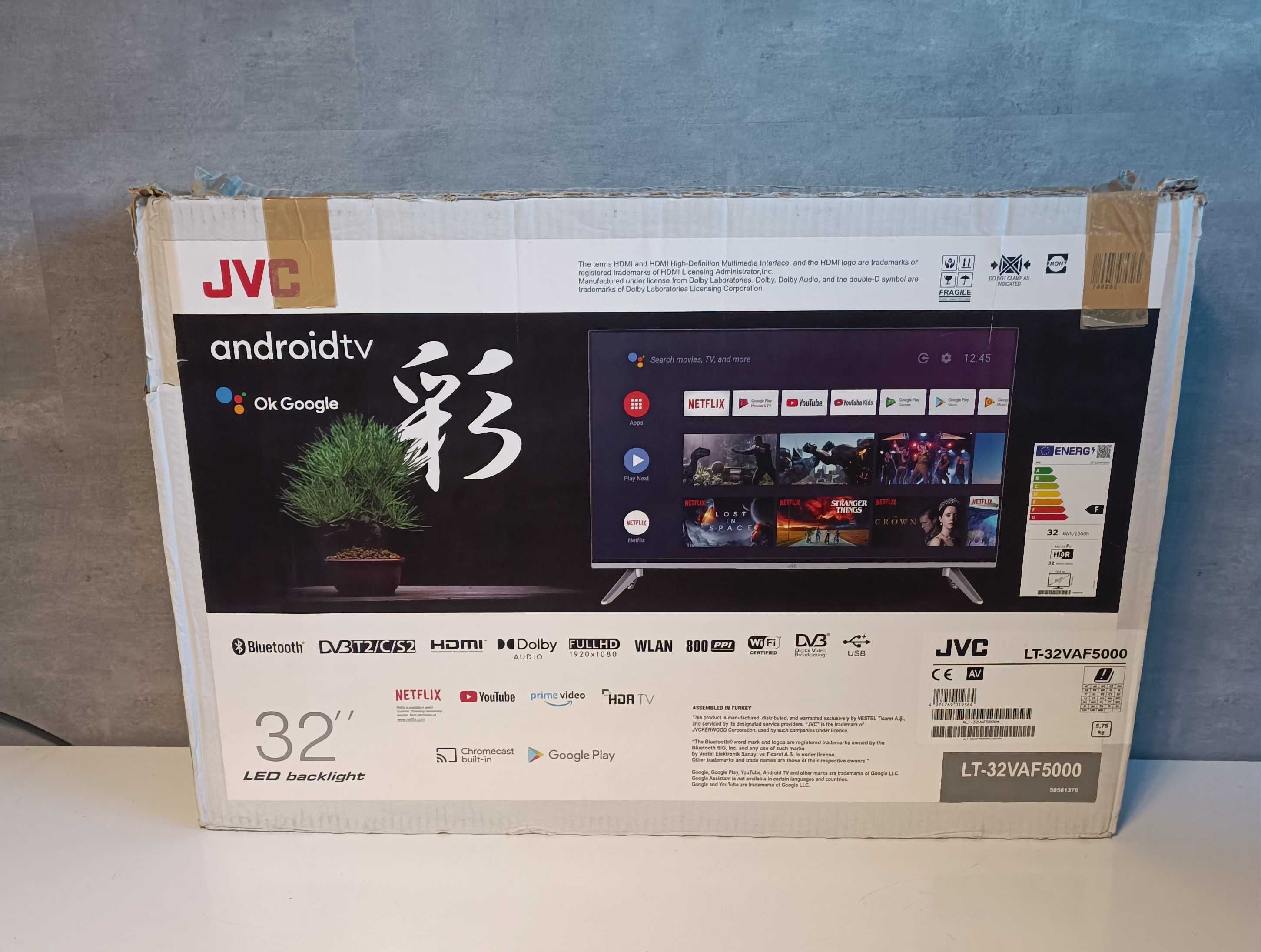 32 Cali TV JVC LED Full Hd HDR Android TV DVB-T2 +Hdmi +Kupon+Upominek
