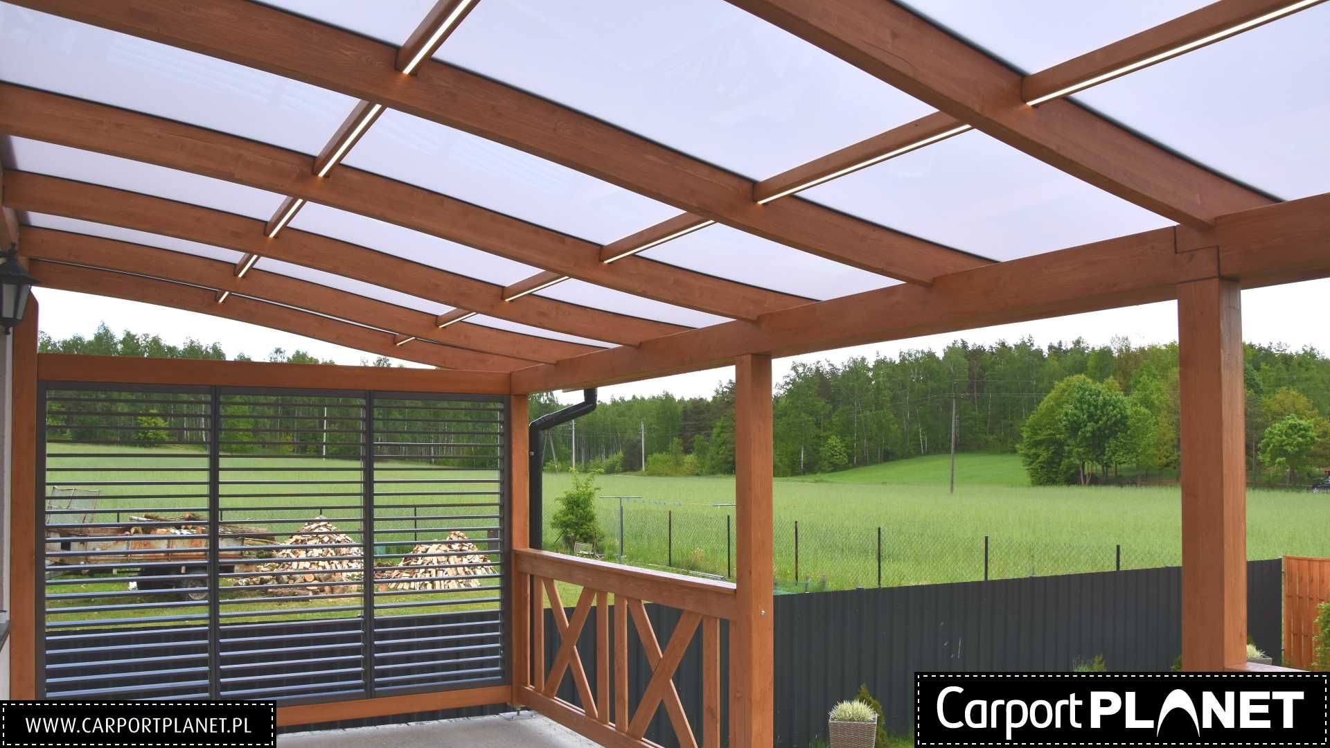 Pergola tarasowa zadaszenie tarasu z drewna BSH