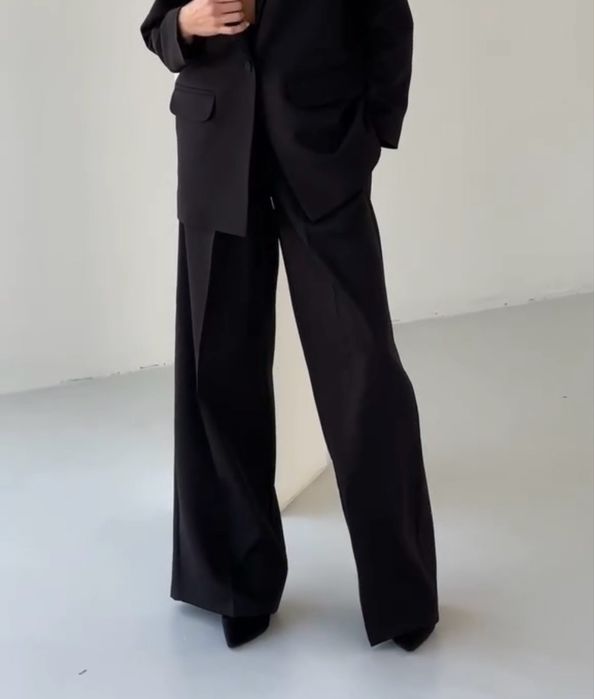 Брюки палаццо в чорному кольорі
