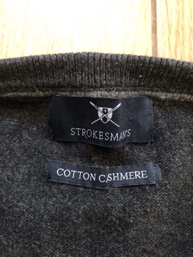 Męski ciemnoszary sweter z domieszka kaszmiru Strokesman’s S