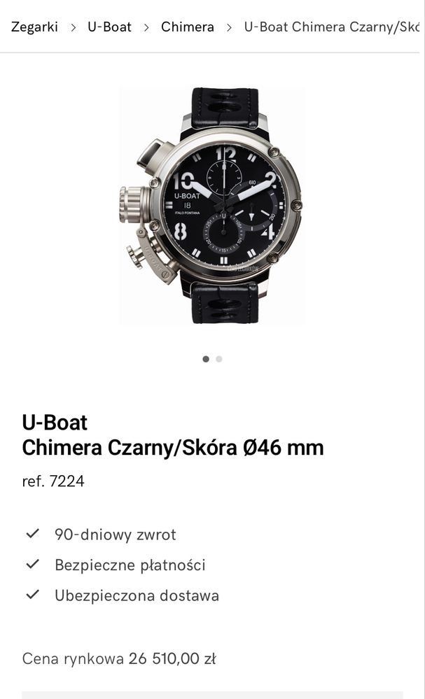 Zegarek U-boat Chimera 7224 panerai omega tag rolex full set automat