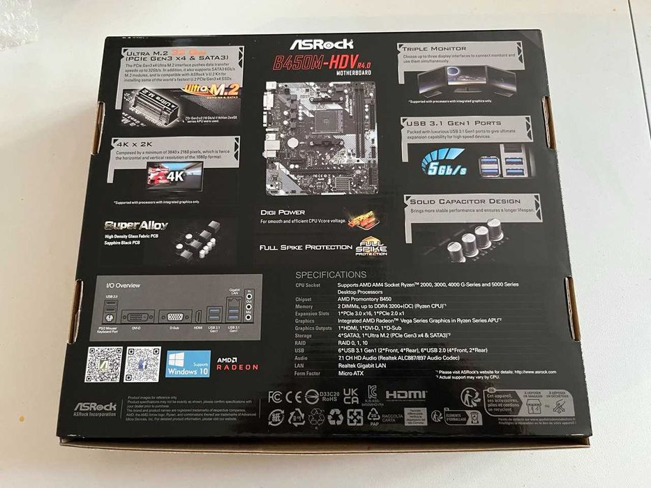 Płyta główna Asrock B450M-HDV R4.0 AM4; 2x DDR4 DIMM; Micro ATX nowa