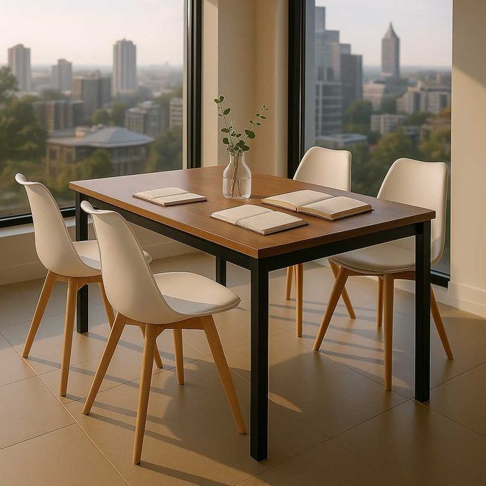 NOWY Stół z Krzesłami Drewniany do Kuchni Salonu Jadalni Stolik Loft