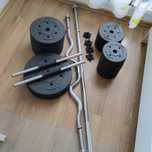 Obciążenie bitumiczne Trex 60kg, gryf prosty, gryf łamany, sztangielki