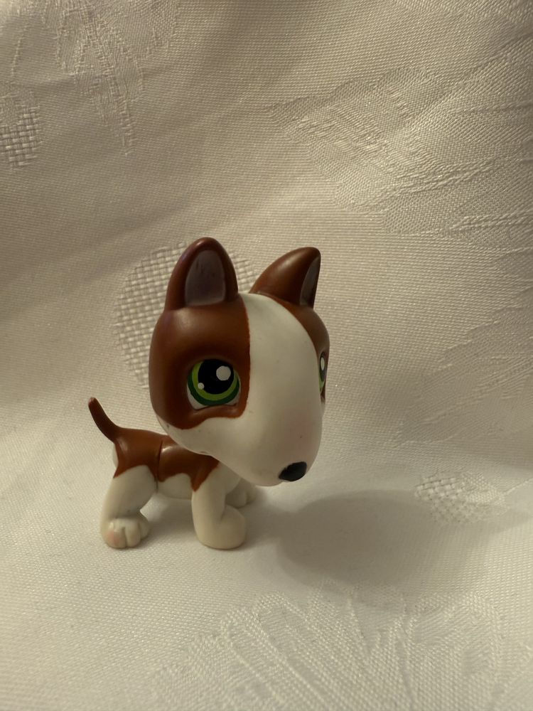 Littlest Pet Shop Bull Terrier Dog LPS #154 czerwony magnes unikat