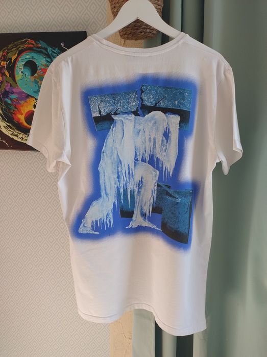Off White Tshirt Impressionism Ice Man Tee Biały T-shirt męski XXL