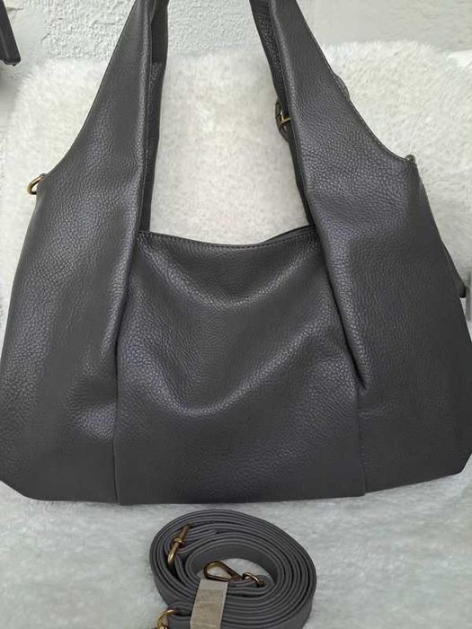 YYCoveri skórzana torebka z uchwytami Grey  New