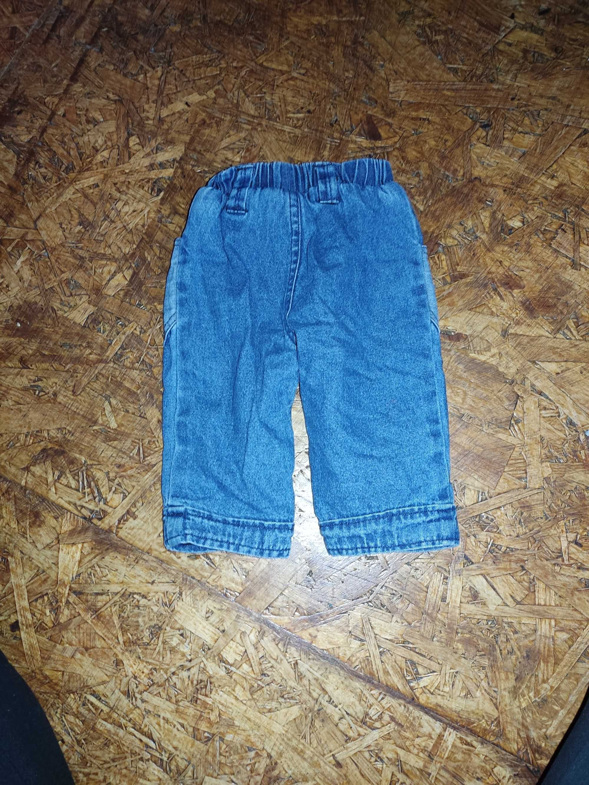 Spodnie ocieplane jeansy niemowlęce 68