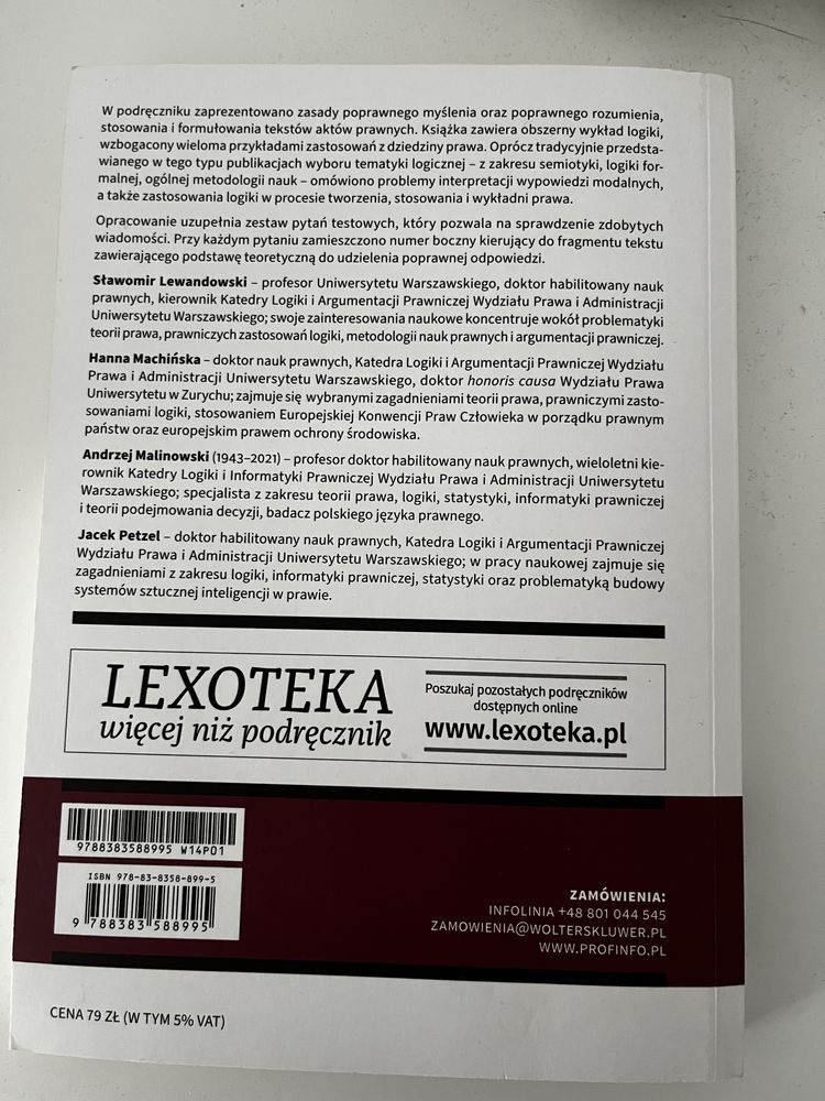 Książka „Logika dla prawników”