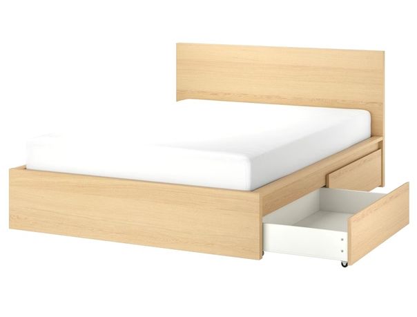 Łóżko IKEA Malm z 4 pojemnikami 160x200