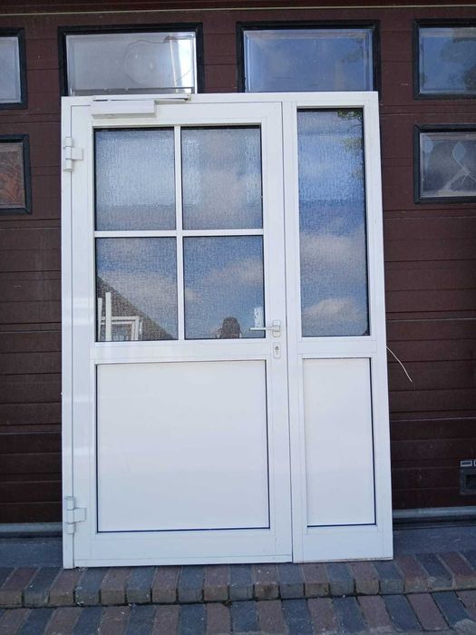 Drzwi aluminiowe szyba ornament 148x215 ornamentowa DOWÓZ CAŁY KRAJ