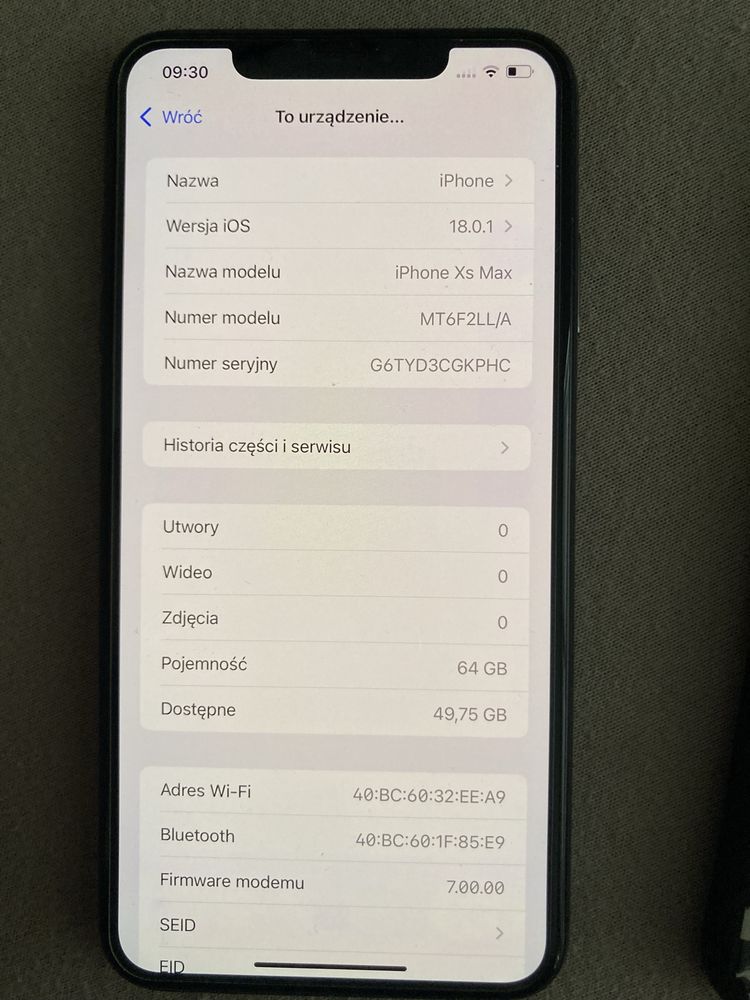 Iphone xs max 64 gb